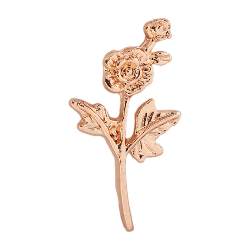 Metal Branch and Flower Badge Brooch Pin 8pcs - Lots of Buttons