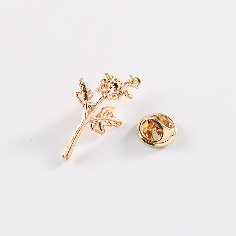 Metal Branch and Flower Badge Brooch Pin 8pcs - Lots of Buttons