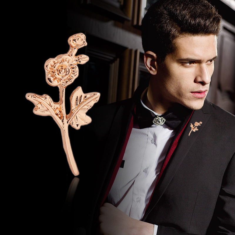 Metal Branch and Flower Badge Brooch Pin 8pcs - Lots of Buttons