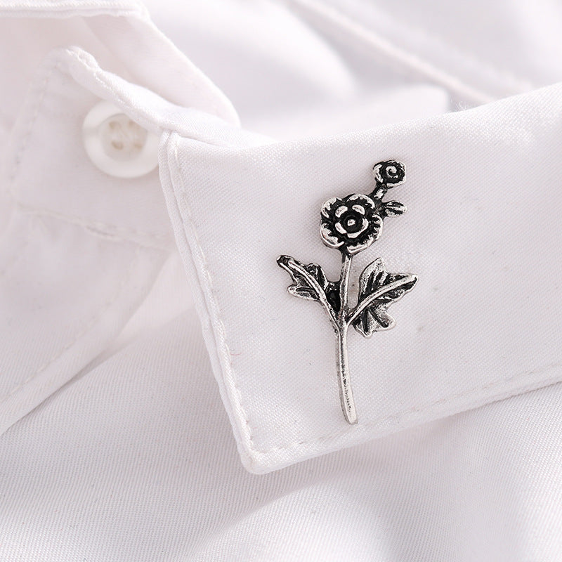 Metal Branch and Flower Badge Brooch Pin 8pcs - Lots of Buttons