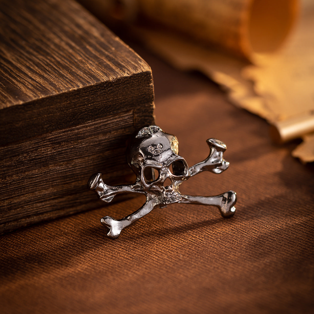 Punk Skeleton Skull Metal Brooch Medal Pin for Men Suit 5pcs - Lots of Buttons