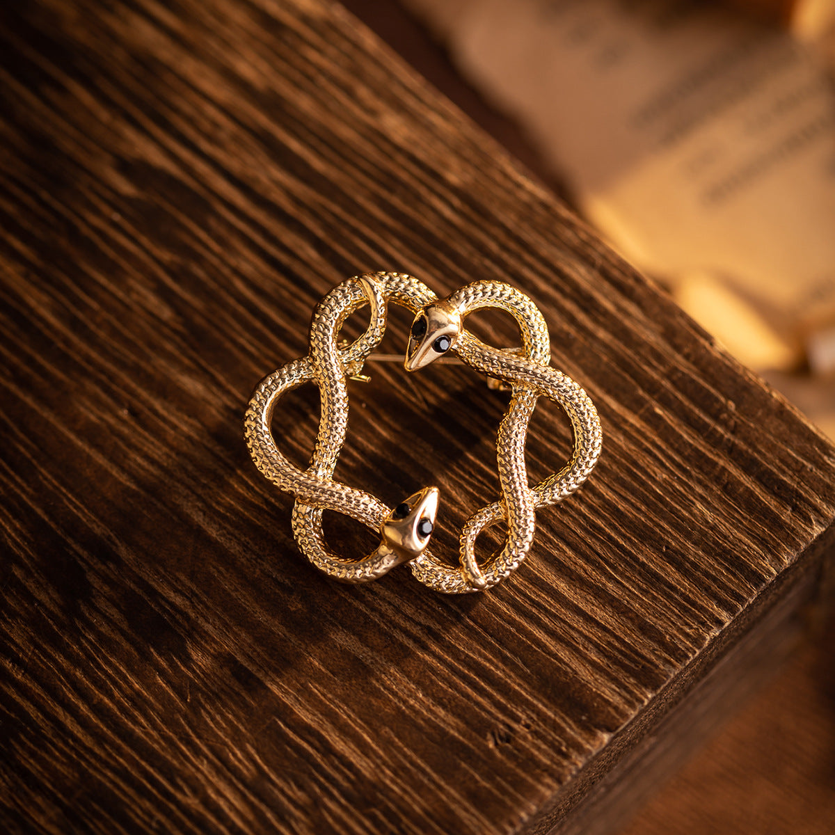 Retro Gold and Silver Flower and Snake Metal Brooch 4pcs - Lots of Buttons