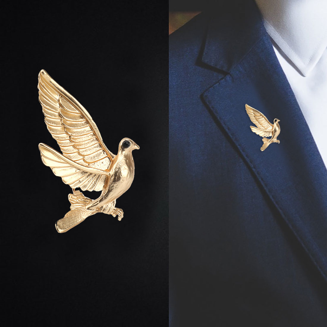 Dove Metal Brooch Pin for Men's and Women's Suits 5pcs - Lots of Buttons