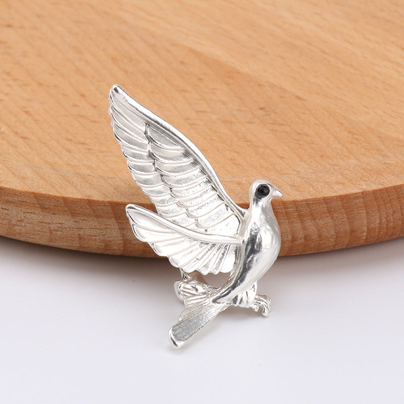 Dove Metal Brooch Pin for Men's and Women's Suits 5pcs - Lots of Buttons