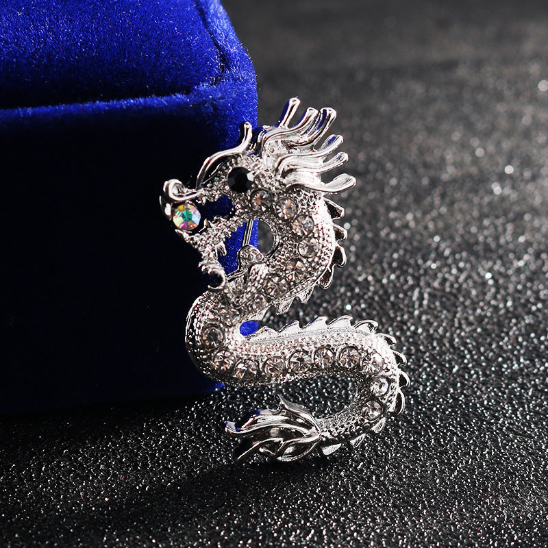 Chinese Style Dragon Metal Brooch Pin 4pcs - Lots of Buttons