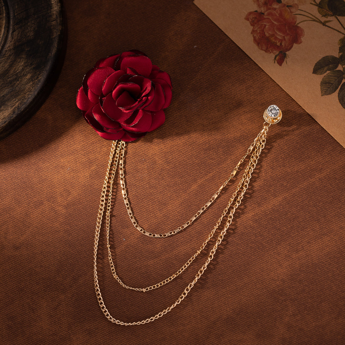 Luxurious Women's Fabric-Edged Flower Chain Brooch 2pcs - Lots of Buttons