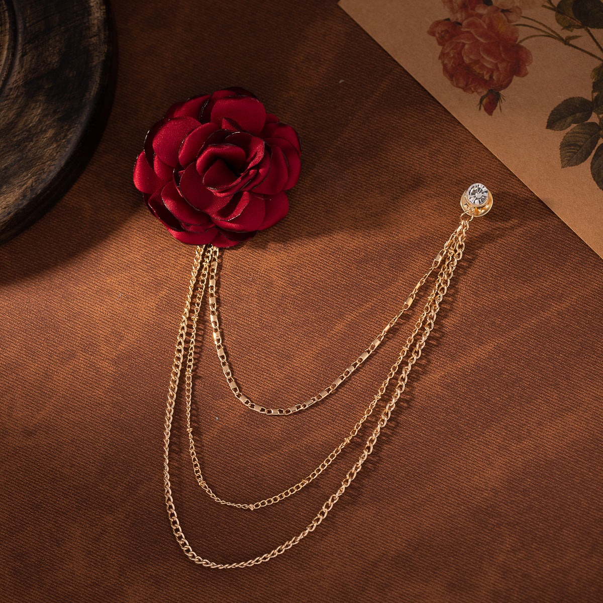 Luxurious Women's Fabric-Edged Flower Chain Brooch 2pcs - Lots of Buttons