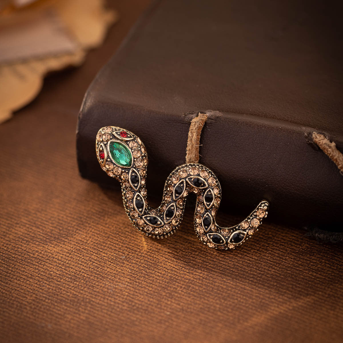Retro Rhinestone Little Snake Brooch Animal Pin 2 Pack - Lots of Buttons
