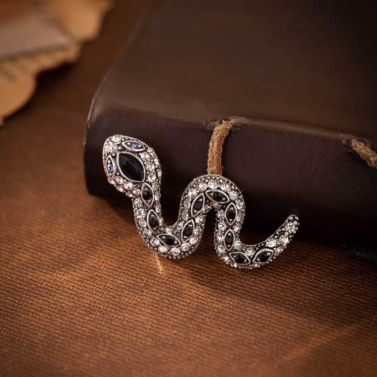 Retro Rhinestone Little Snake Brooch Animal Pin 2 Pack - Lots of Buttons
