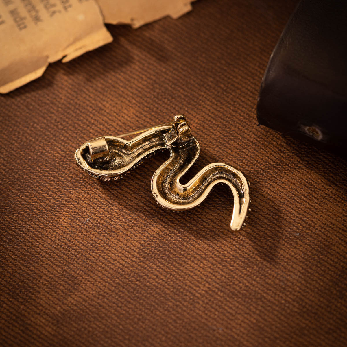 Retro Rhinestone Little Snake Brooch Animal Pin 2 Pack - Lots of Buttons