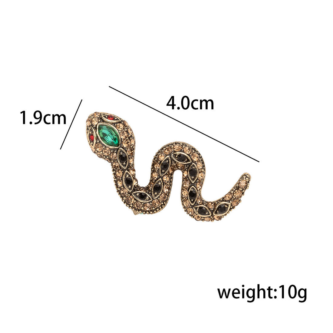 Retro Rhinestone Little Snake Brooch Animal Pin 2 Pack - Lots of Buttons