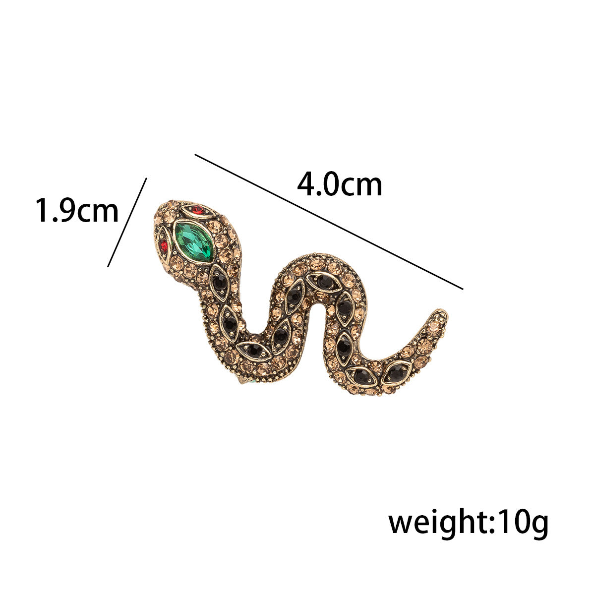 Retro Rhinestone Little Snake Brooch Animal Pin 2 Pack - Lots of Buttons