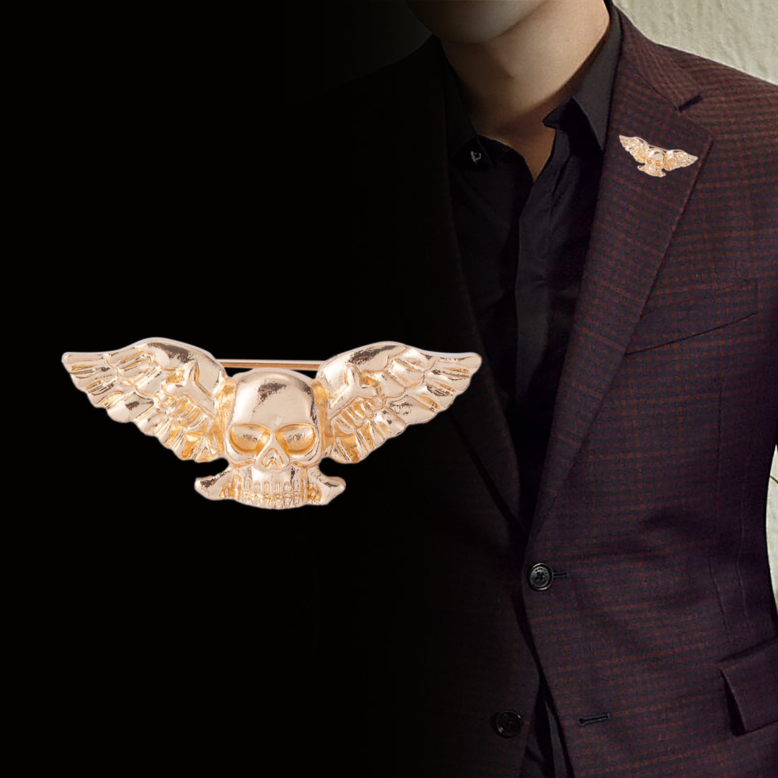 Retro Creative Winged Skull Fashion Brooch 3 Pack - Lots of Buttons