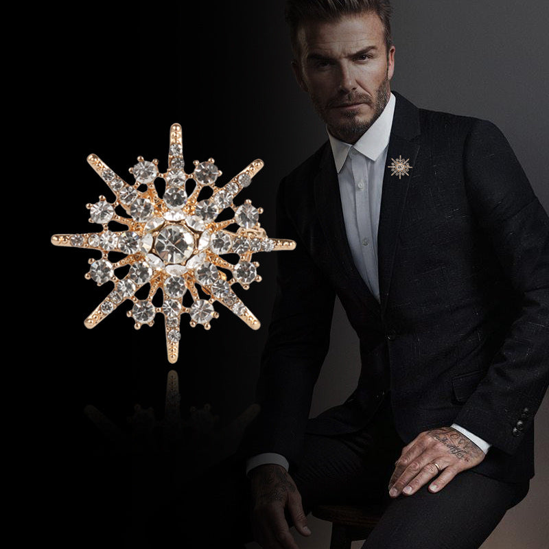 Men's Eight-Pointed Star Diamond Brooch 4 Pack - Lots of Buttons