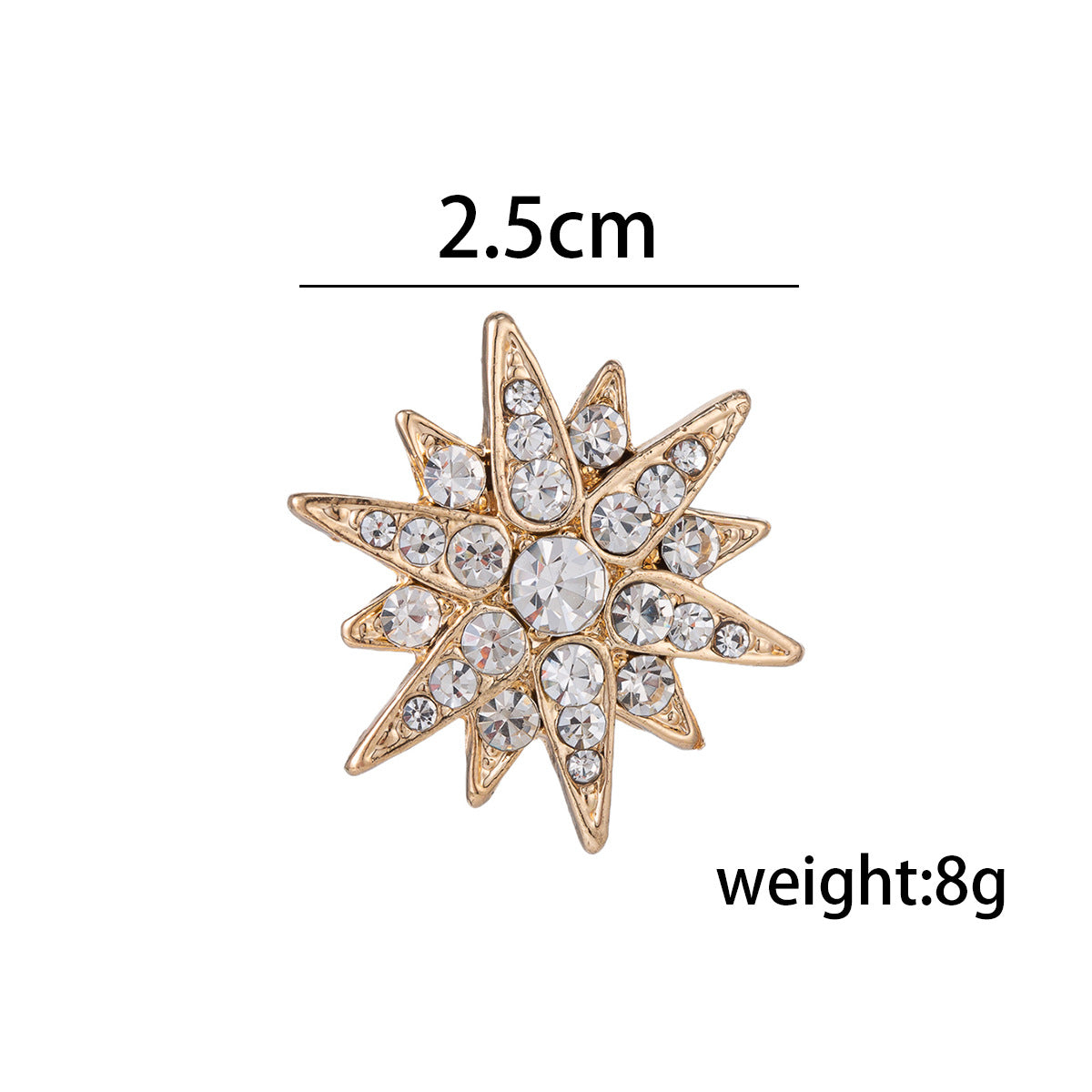 All-Diamond Hexagram Men's Brooch and Shirt Collar Pin 4 Pack - Lots of Buttons