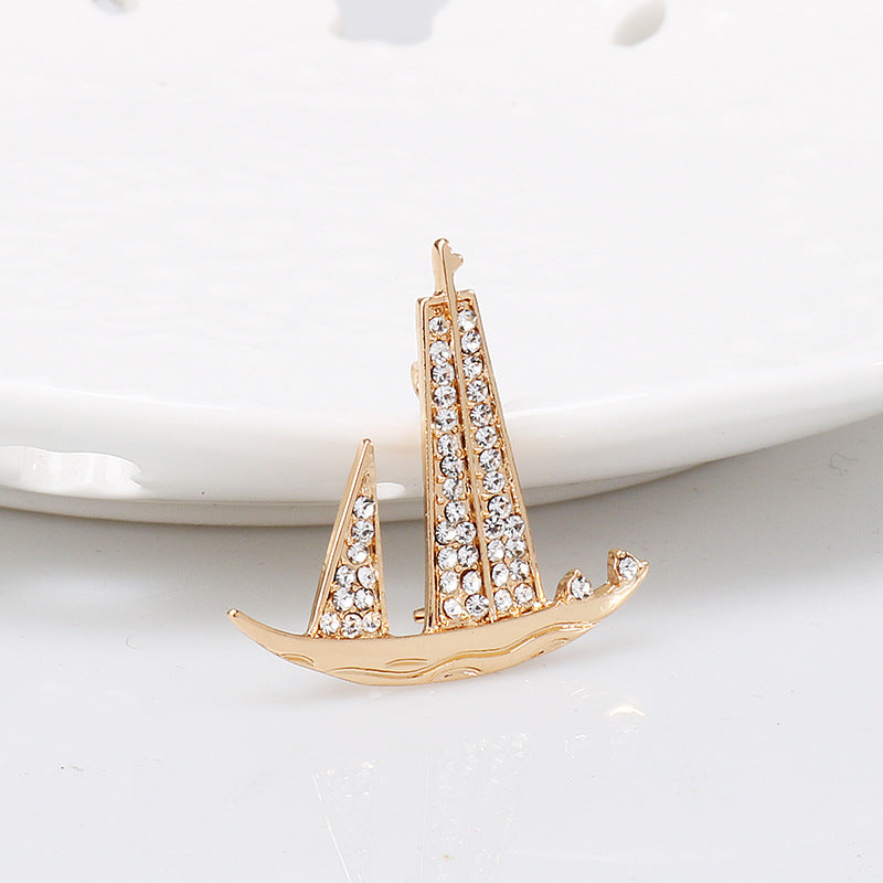 Retro British Style Navy Sailing Boat Brooch for Men 4 Pack - Lots of Buttons