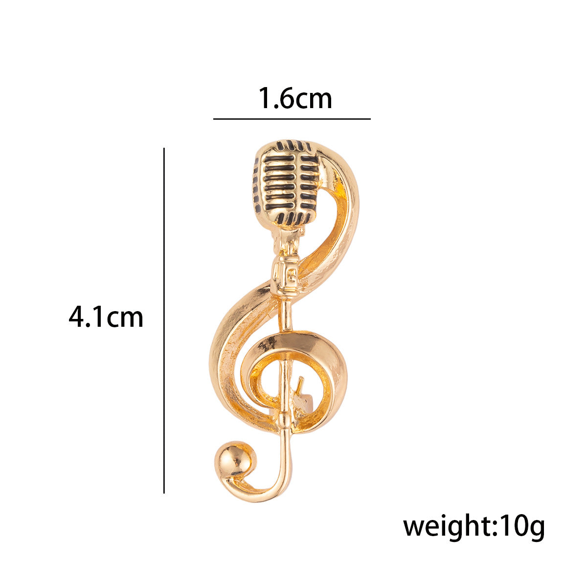 Fashion Microphone Note Brooch Pin for Men and Women's Suits 4 Pack - Lots of Buttons