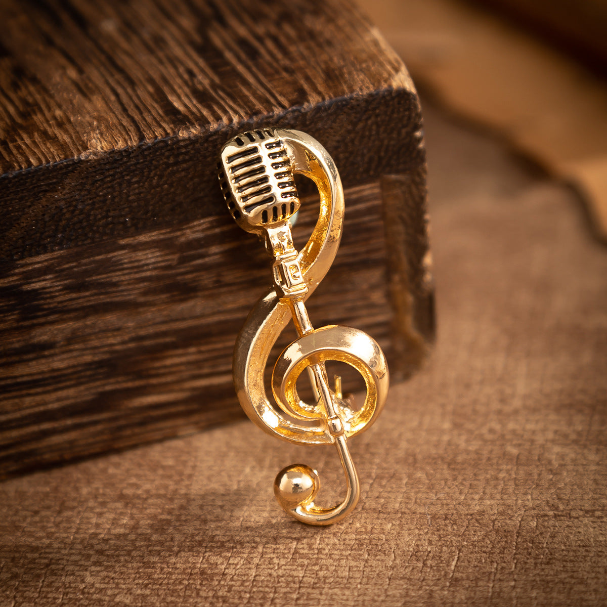 Fashion Microphone Note Brooch Pin for Men and Women's Suits 4 Pack - Lots of Buttons
