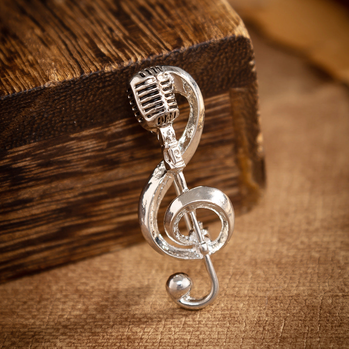 Fashion Microphone Note Brooch Pin for Men and Women's Suits 4 Pack - Lots of Buttons