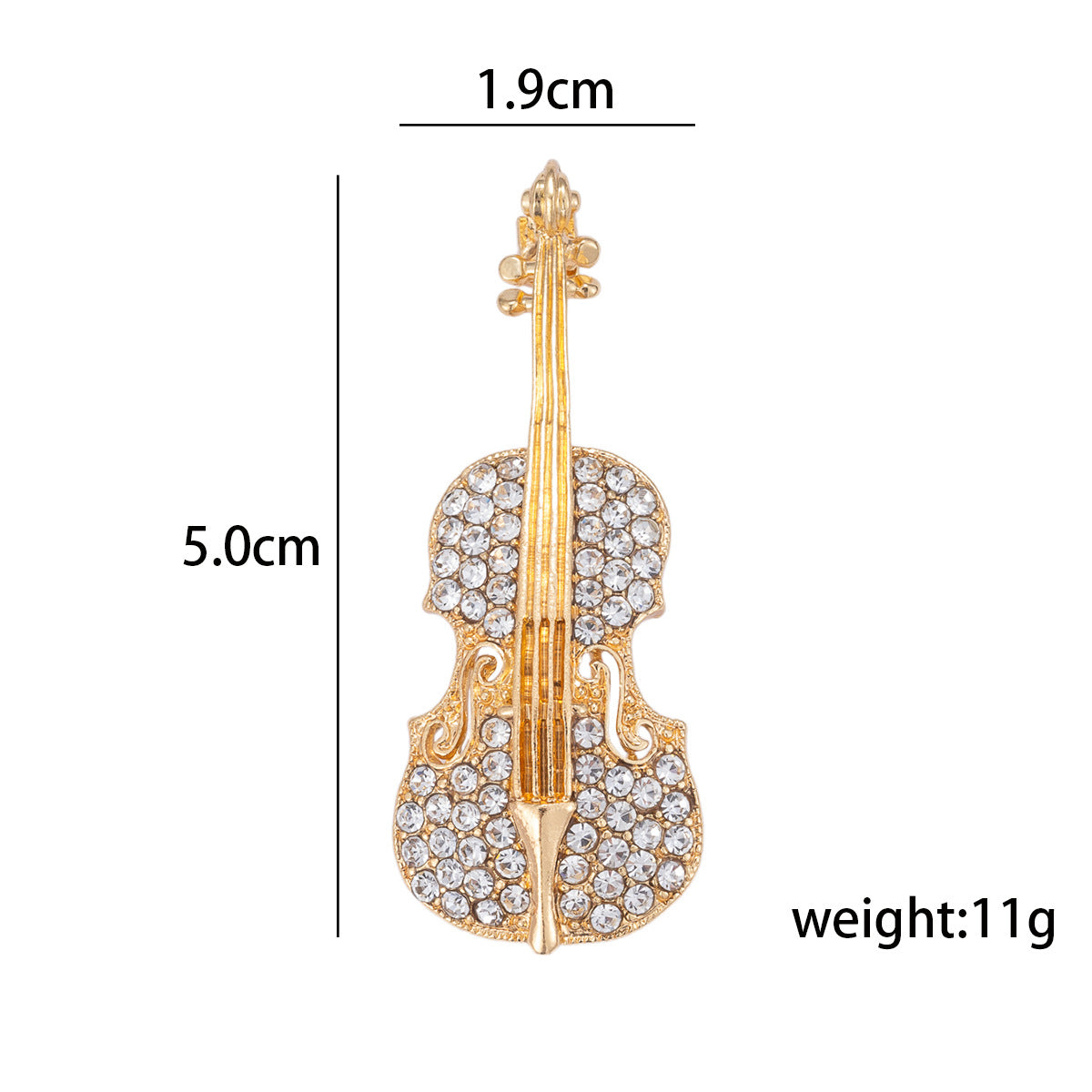 All-Diamond Musical Instrument Guitar Brooch 2 Pack - Lots of Buttons