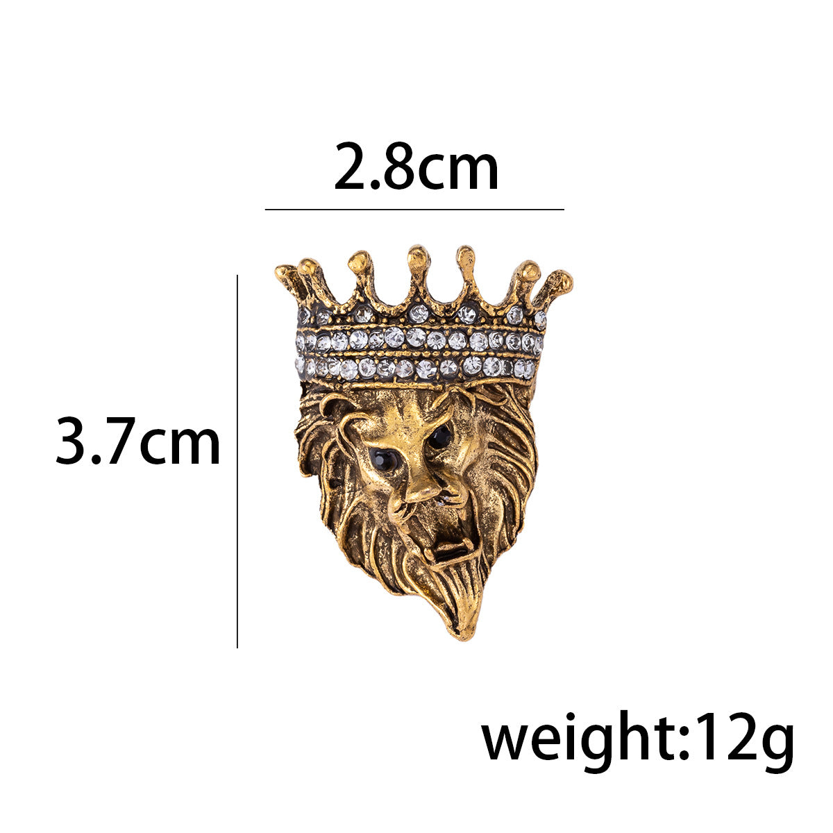 Vintage Lion Head Diamond Crown Pin Badge 4 Pack - Lots of Buttons