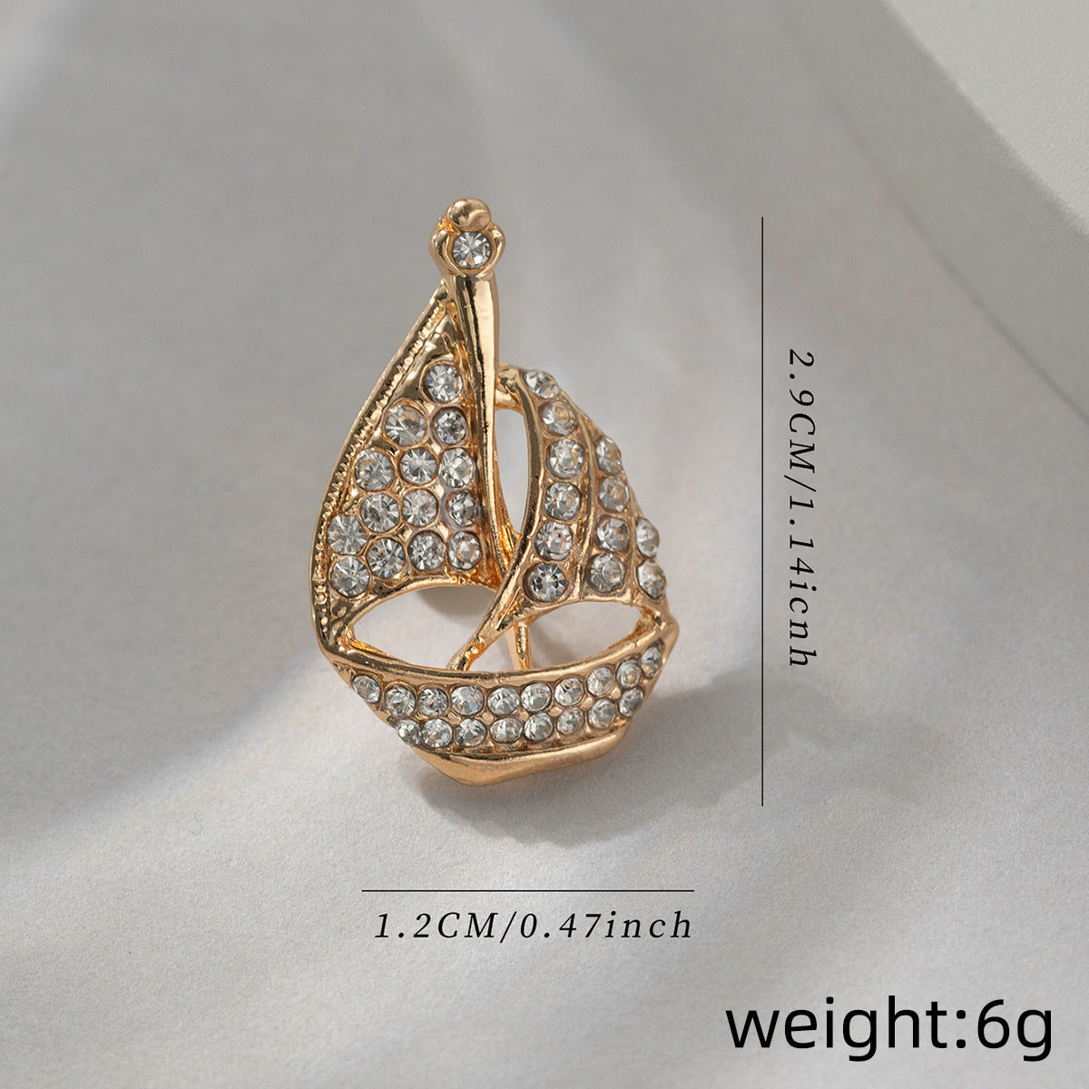 All-Diamond Sailing Boat Design Brooch Men's Suit Pin 4 Pack - Lots of Buttons