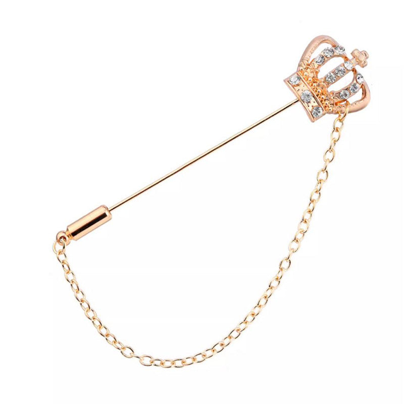 Long-Pin Crown Anchor Rudder Flower Lapel Brooch 4 Pack - Lots of Buttons