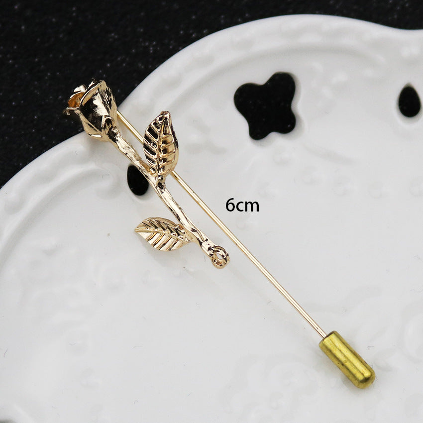 Long-Pin Crown Anchor Rudder Flower Lapel Brooch 4 Pack - Lots of Buttons
