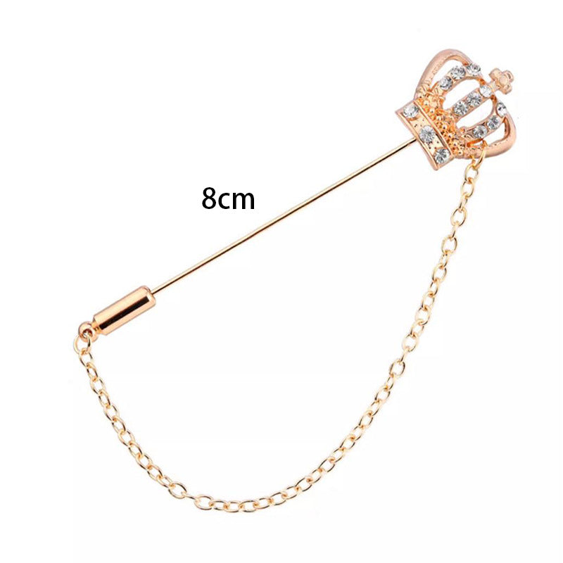Long-Pin Crown Anchor Rudder Flower Lapel Brooch 4 Pack - Lots of Buttons