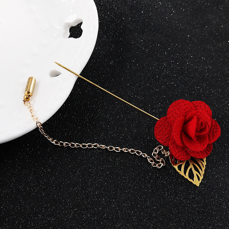 Handmade Leaf Vintage Brooch with Flower Chain 5pcs - Lots of Buttons
