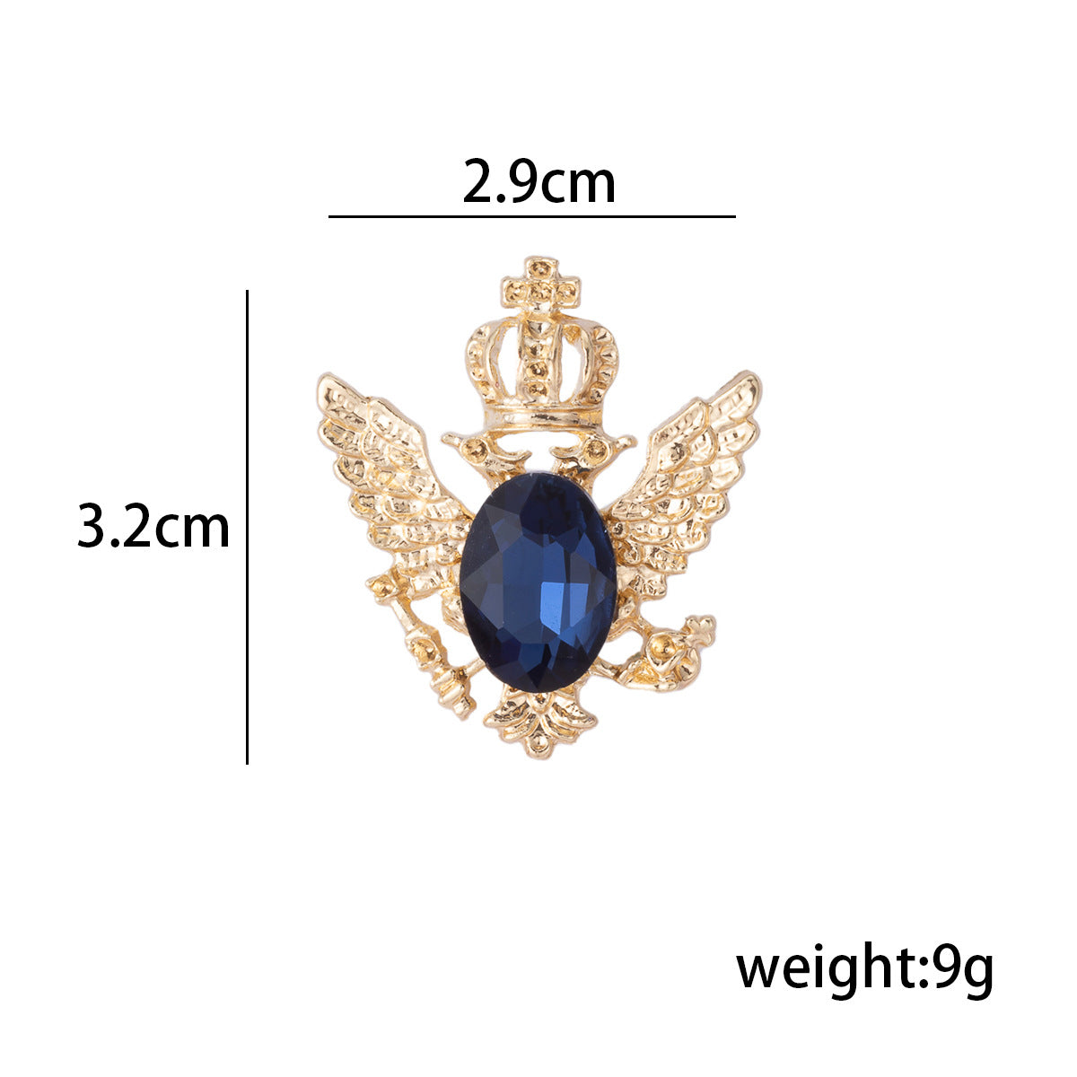 Men's Crystal Gemstone Winged Eagle Brooch - Shirt Lapel Pin 4pcs - Lots of Buttons