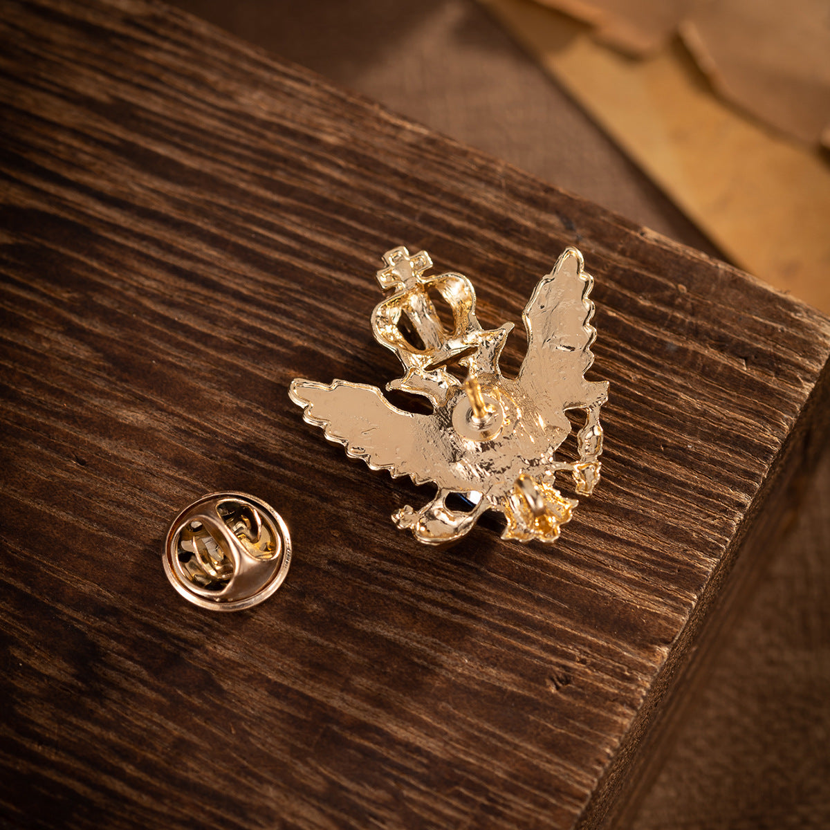 Men's Crystal Gemstone Winged Eagle Brooch - Shirt Lapel Pin 4pcs - Lots of Buttons