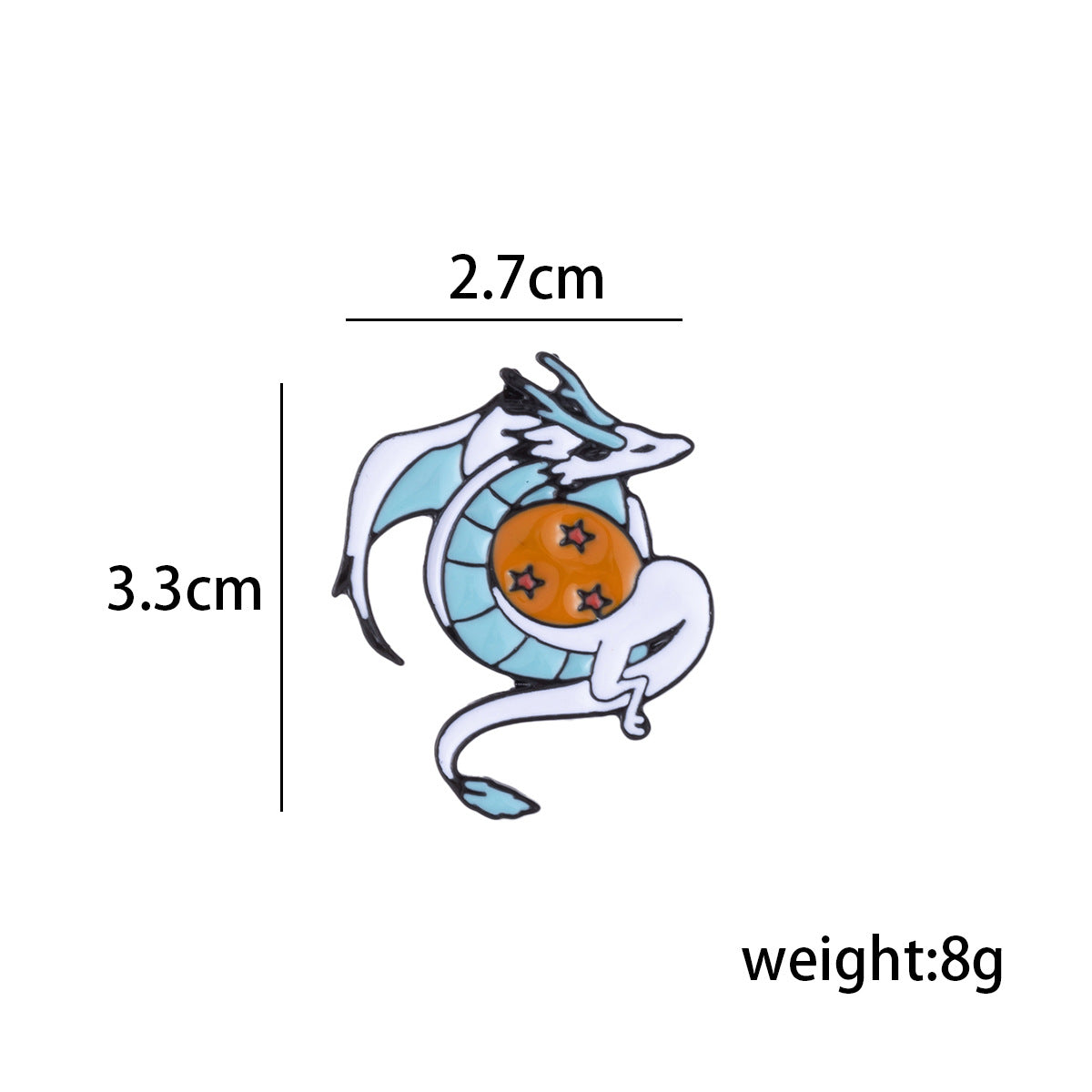 Cartoon Winged Little White Dragon Enamel Badge Brooch 6pcs - Lots of Buttons