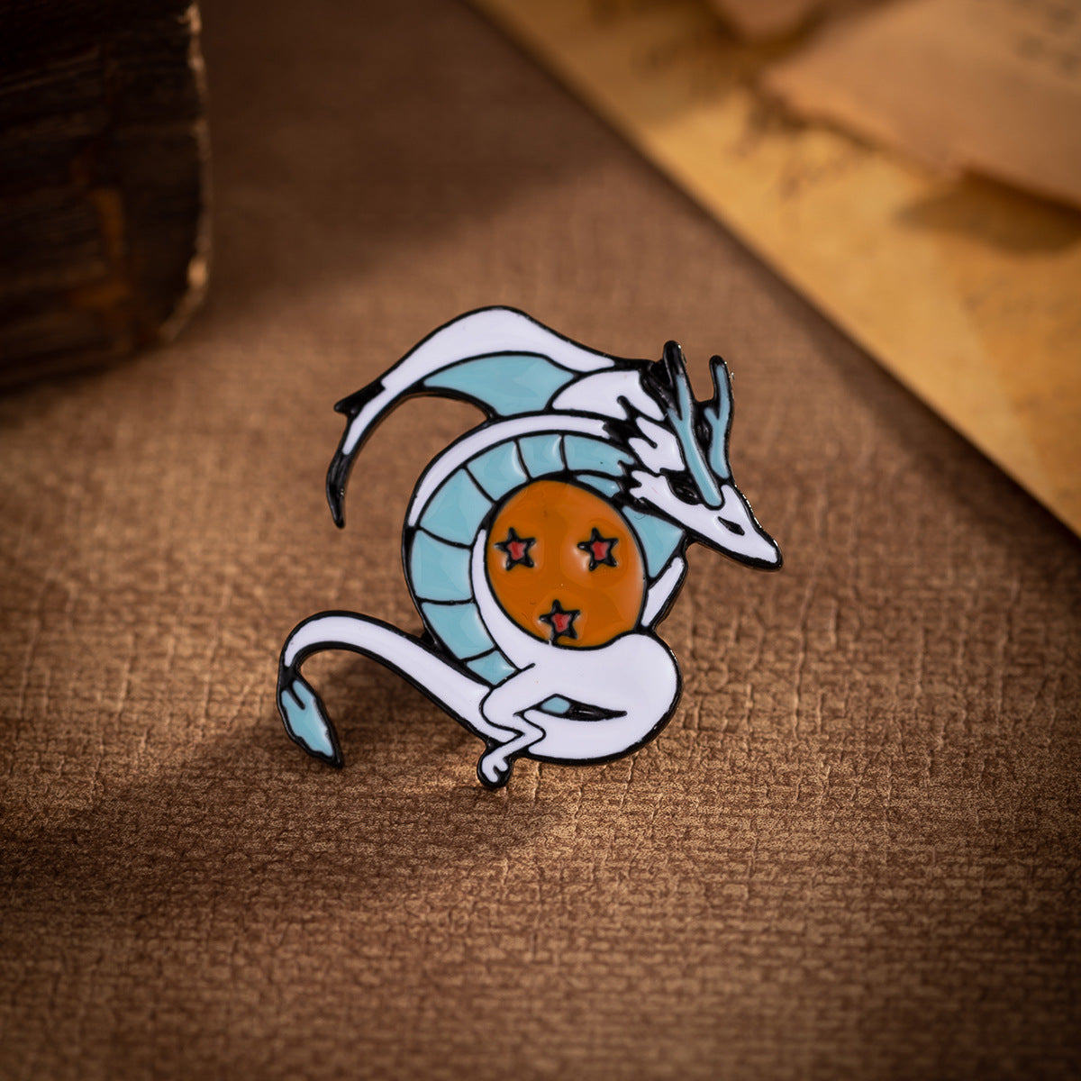 Cartoon Winged Little White Dragon Enamel Badge Brooch 6pcs - Lots of Buttons