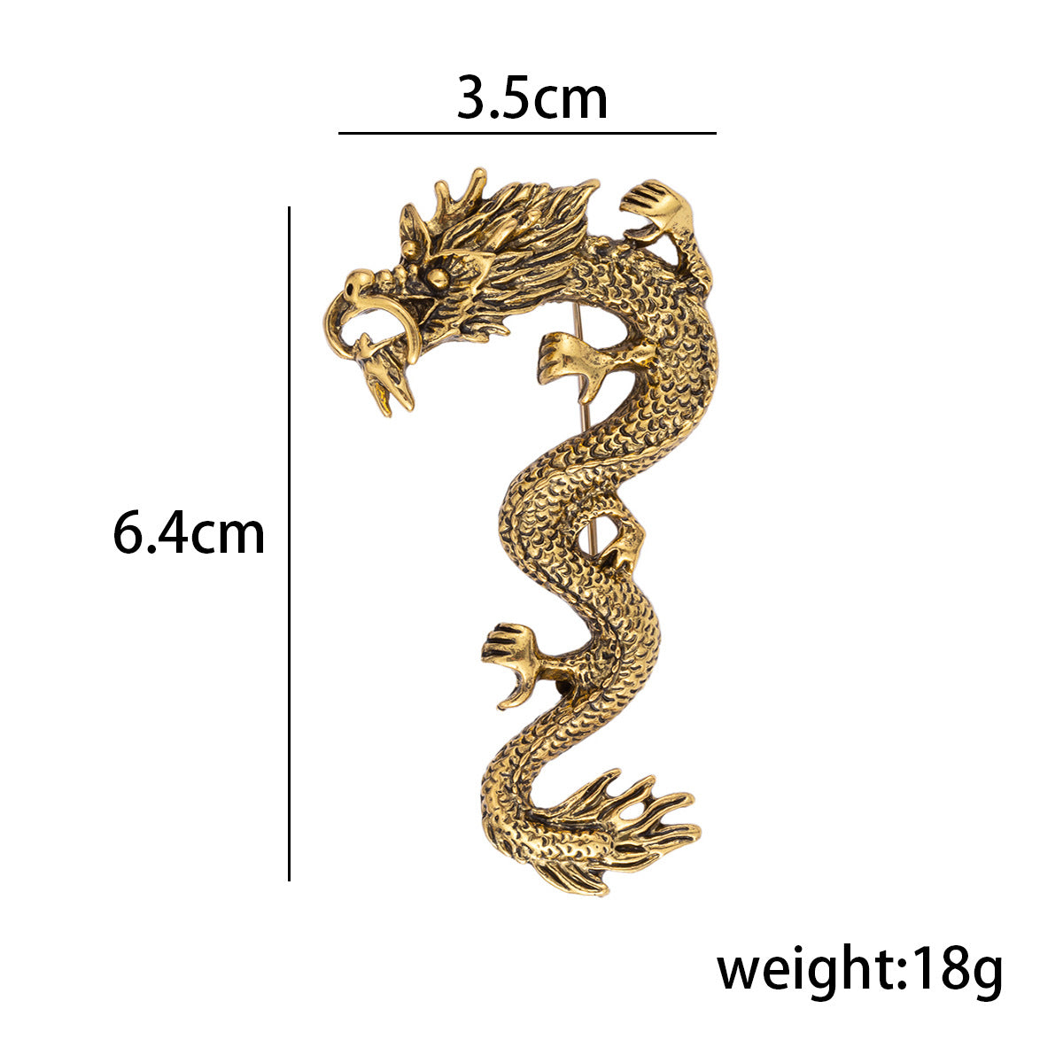 Chinese Style Zodiac Dragon Totem Retro Gold Silver Brooch 3pcs - Lots of Buttons