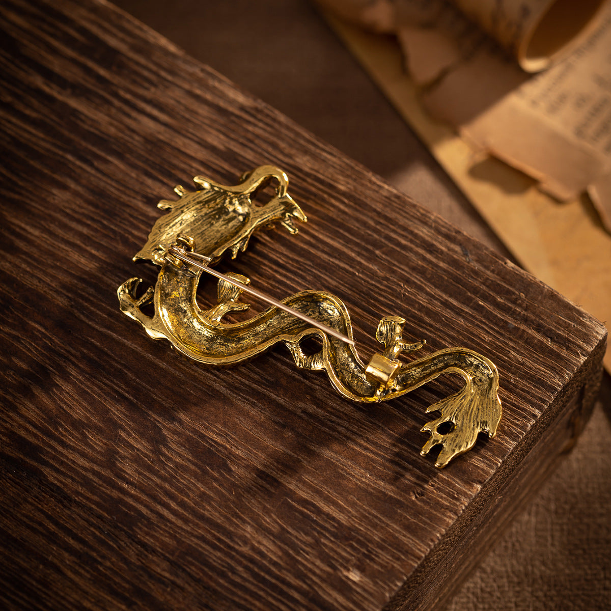 Chinese Style Zodiac Dragon Totem Retro Gold Silver Brooch 3pcs - Lots of Buttons