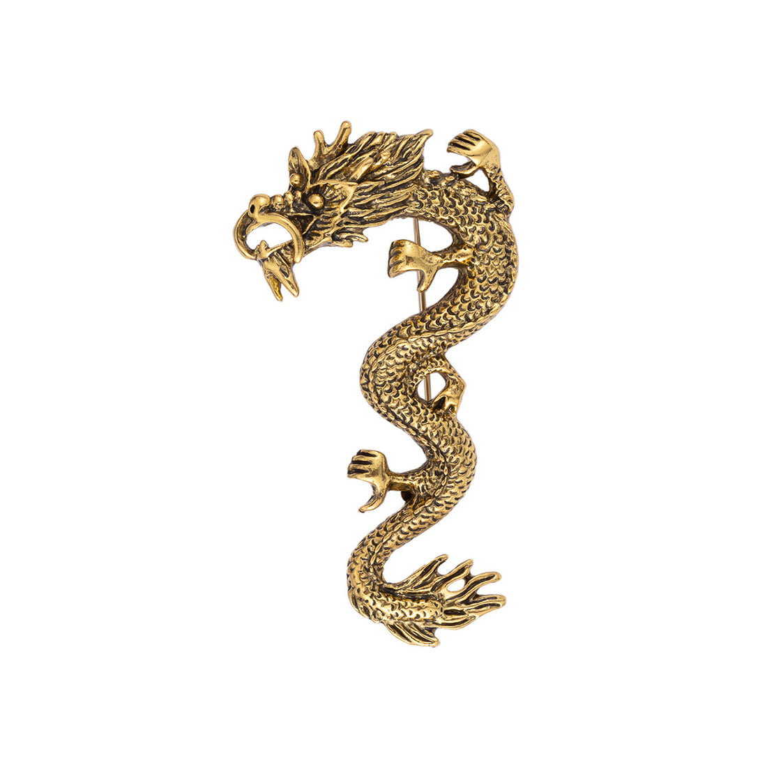 Chinese Style Zodiac Dragon Totem Retro Gold Silver Brooch 3pcs - Lots of Buttons