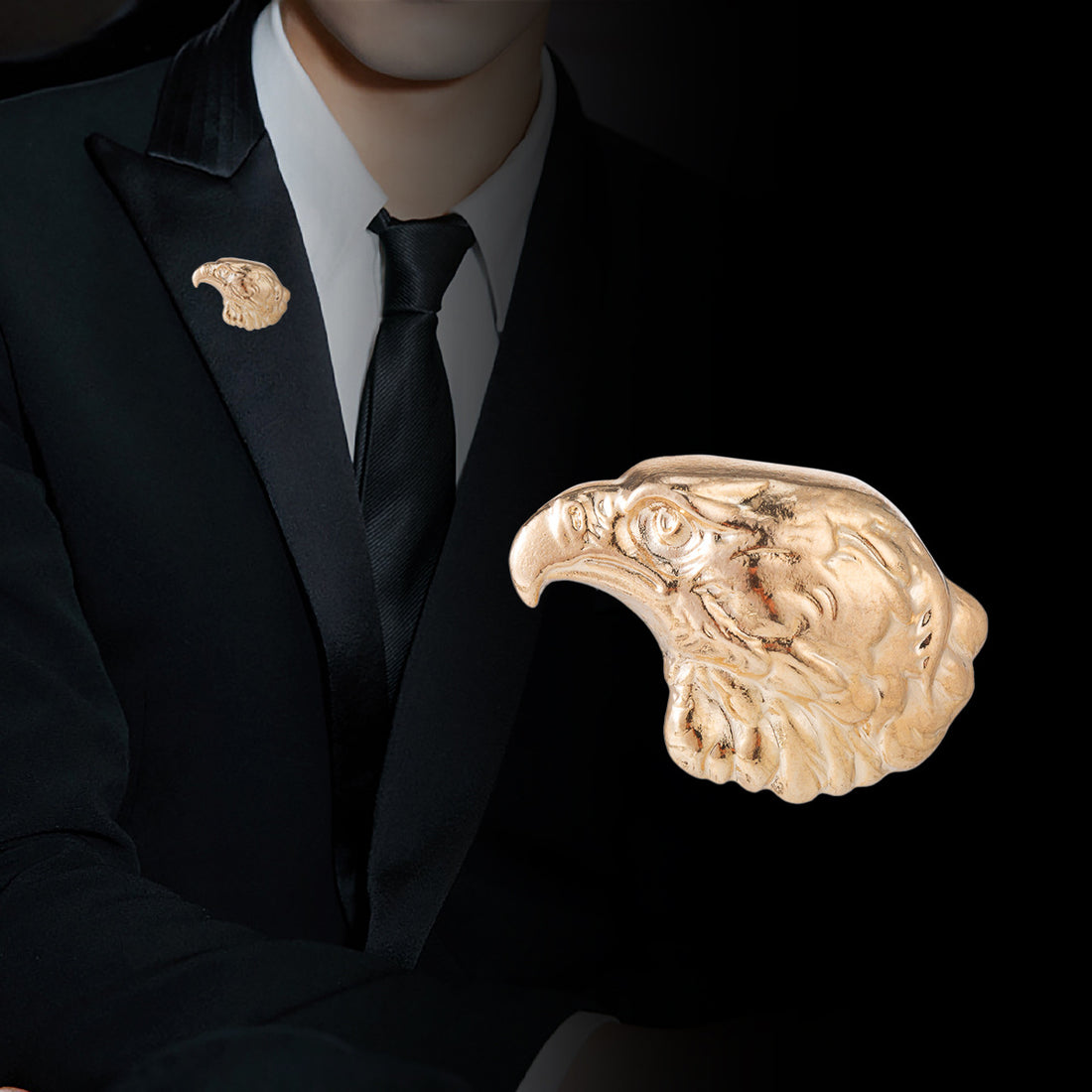 Eagle Head Men's Brooch Pin 3pcs - Lots of Buttons
