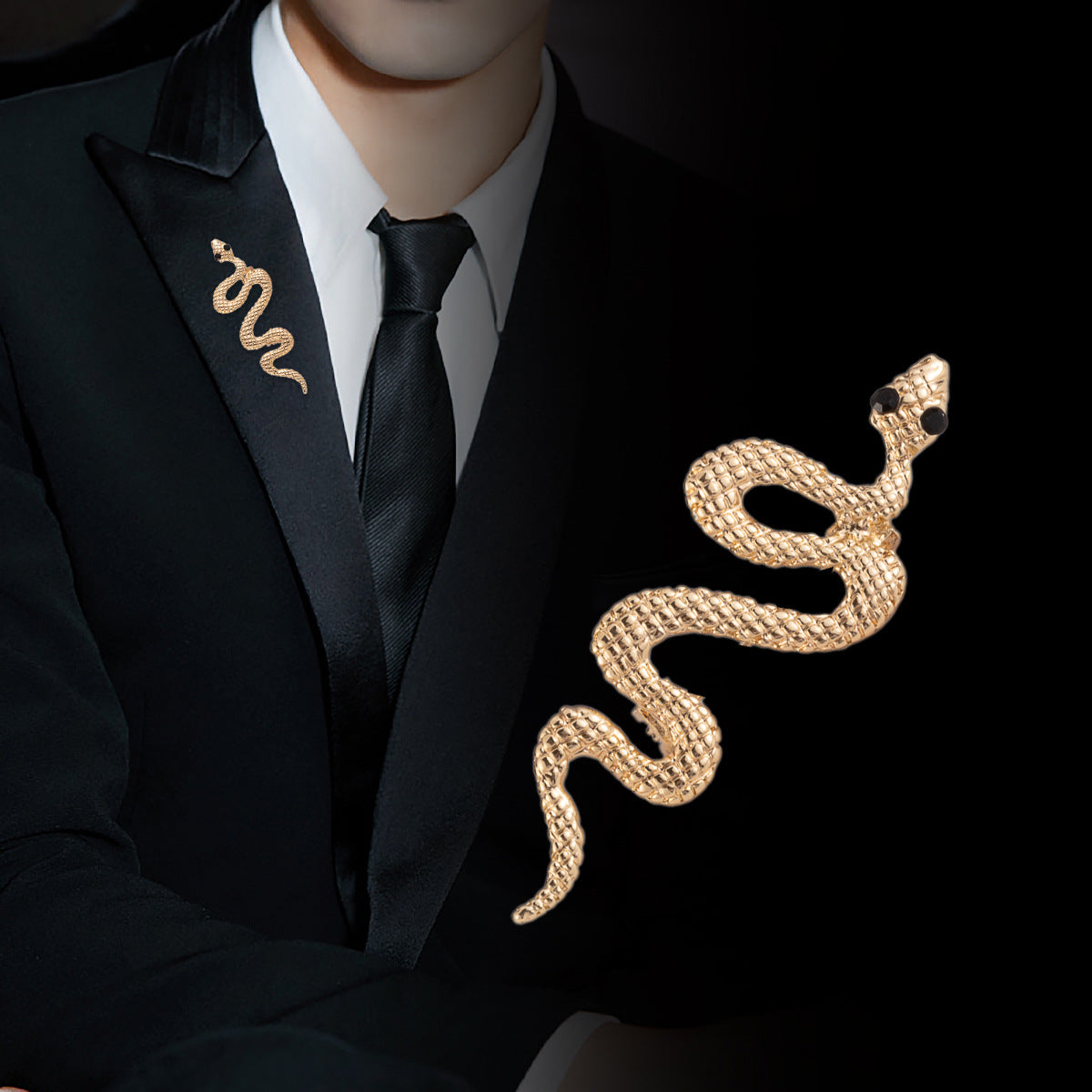 Snake Badge Women's Trendy Clothing Decorative Pin Brooch 4PCS - Lots of Buttons