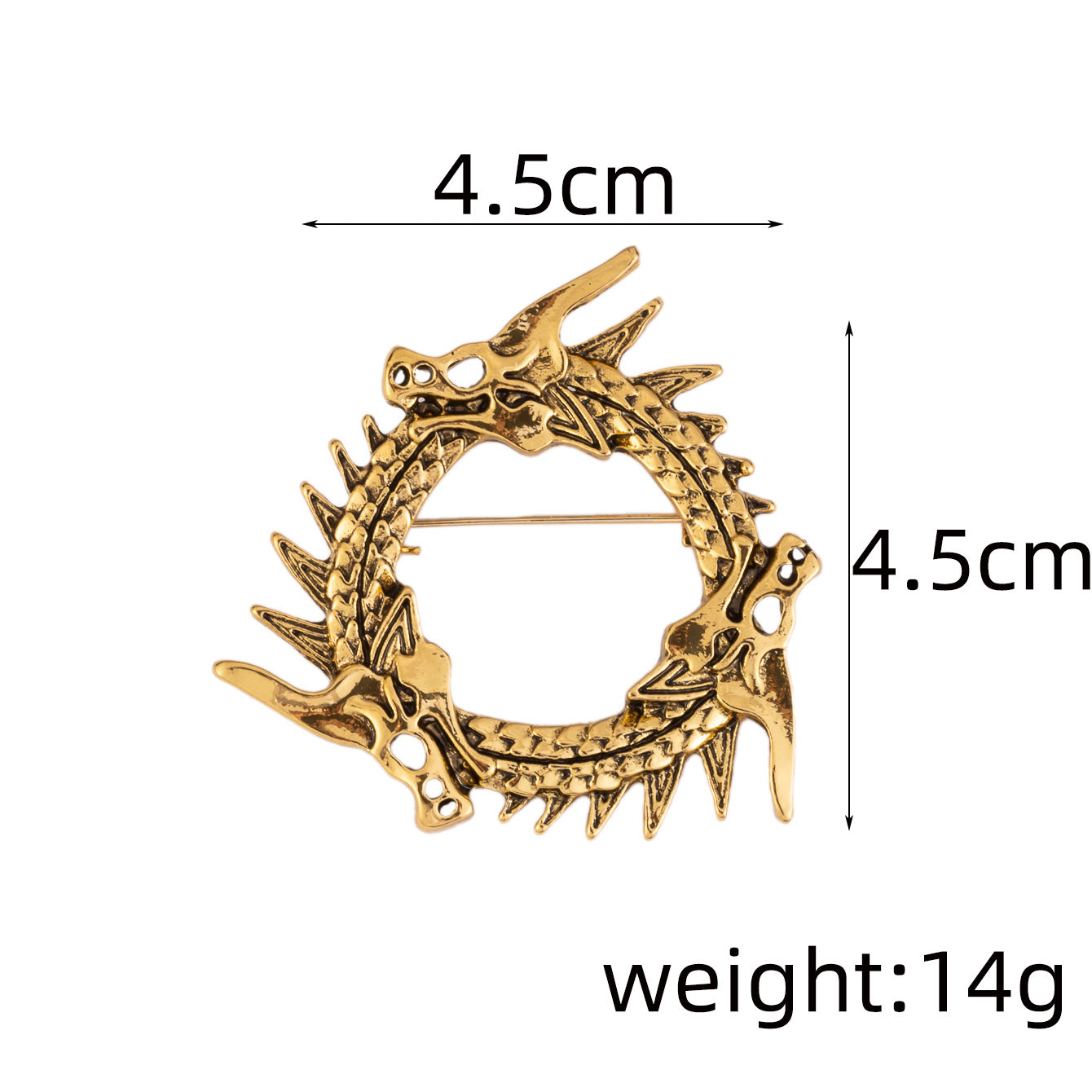 Circular Three-Headed Dragon Brooch - Vintage Pin 3pcs - Lots of Buttons
