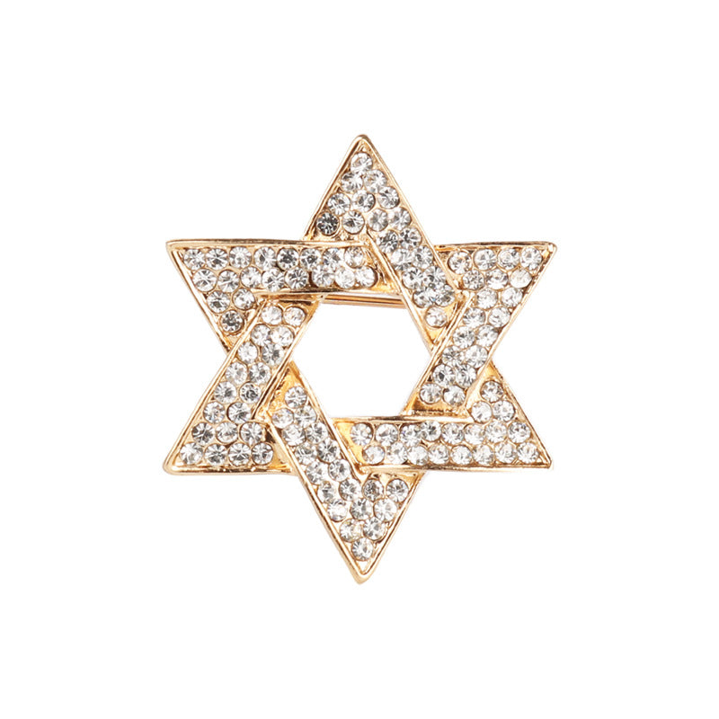 Six-Pointed Star Brooch - Men's Suit Lapel Pin and Corsage 3PCS - Lots of Buttons