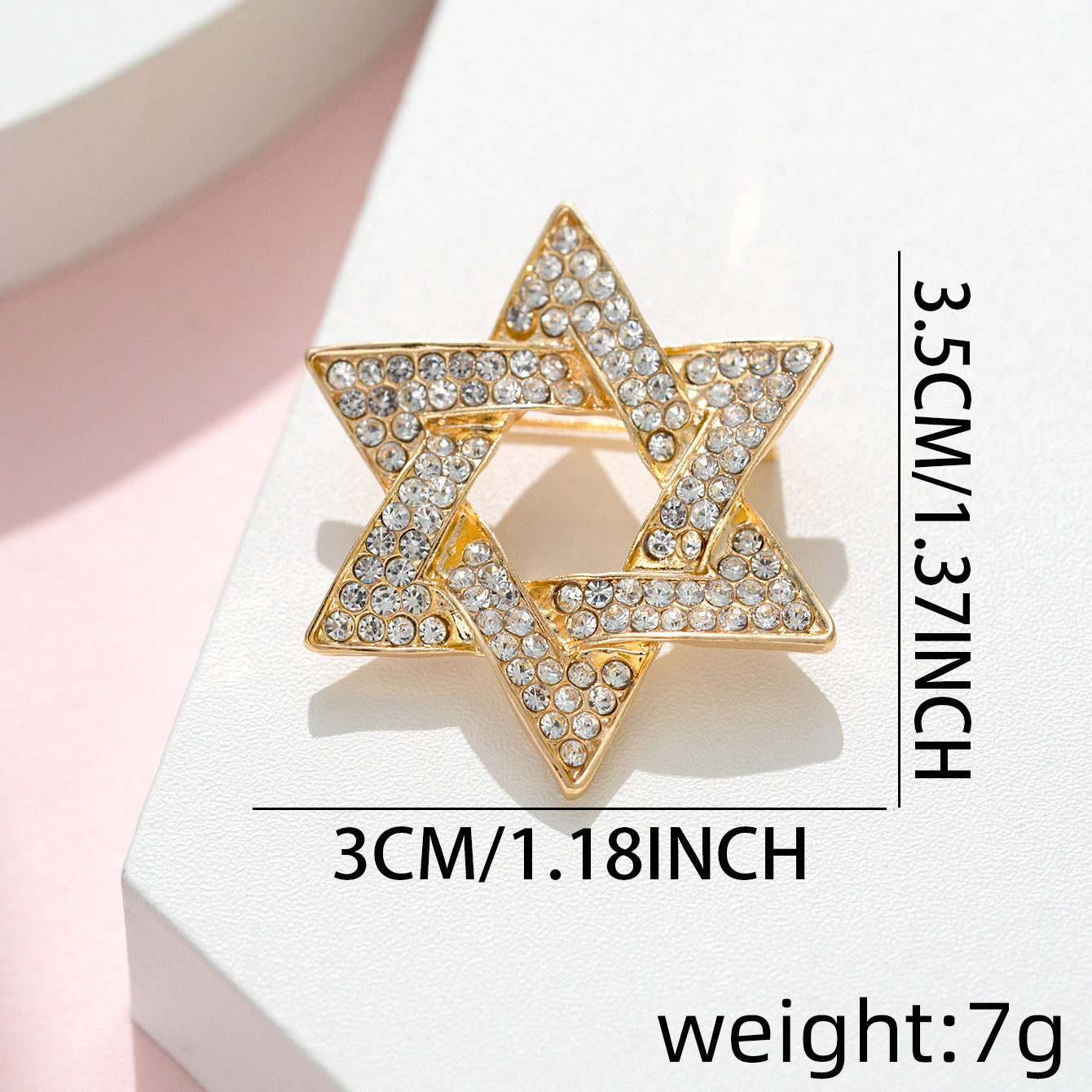 Six-Pointed Star Brooch - Men's Suit Lapel Pin and Corsage 3PCS - Lots of Buttons