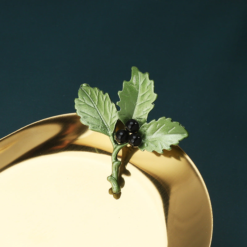 Korean Fashion Green 3D Leaf Brooch Creative Plant Pearl Pin 8 Pack - Lots of Buttons
