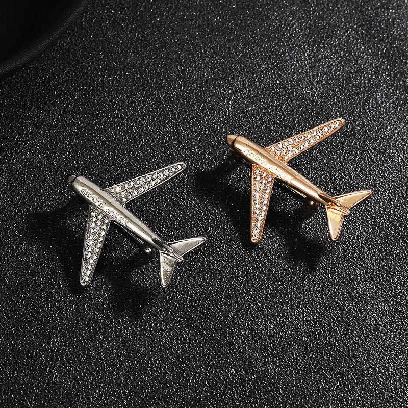 Fashion Airplane Brooch Premium Men's Suit Decoration Pin 2pcs - Lots of Buttons