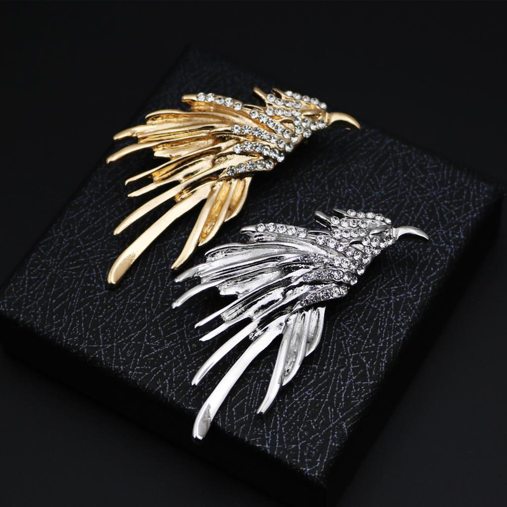 Gold and Silver Eagle Metal Brooch Badge for Men 4pcs - Lots of Buttons