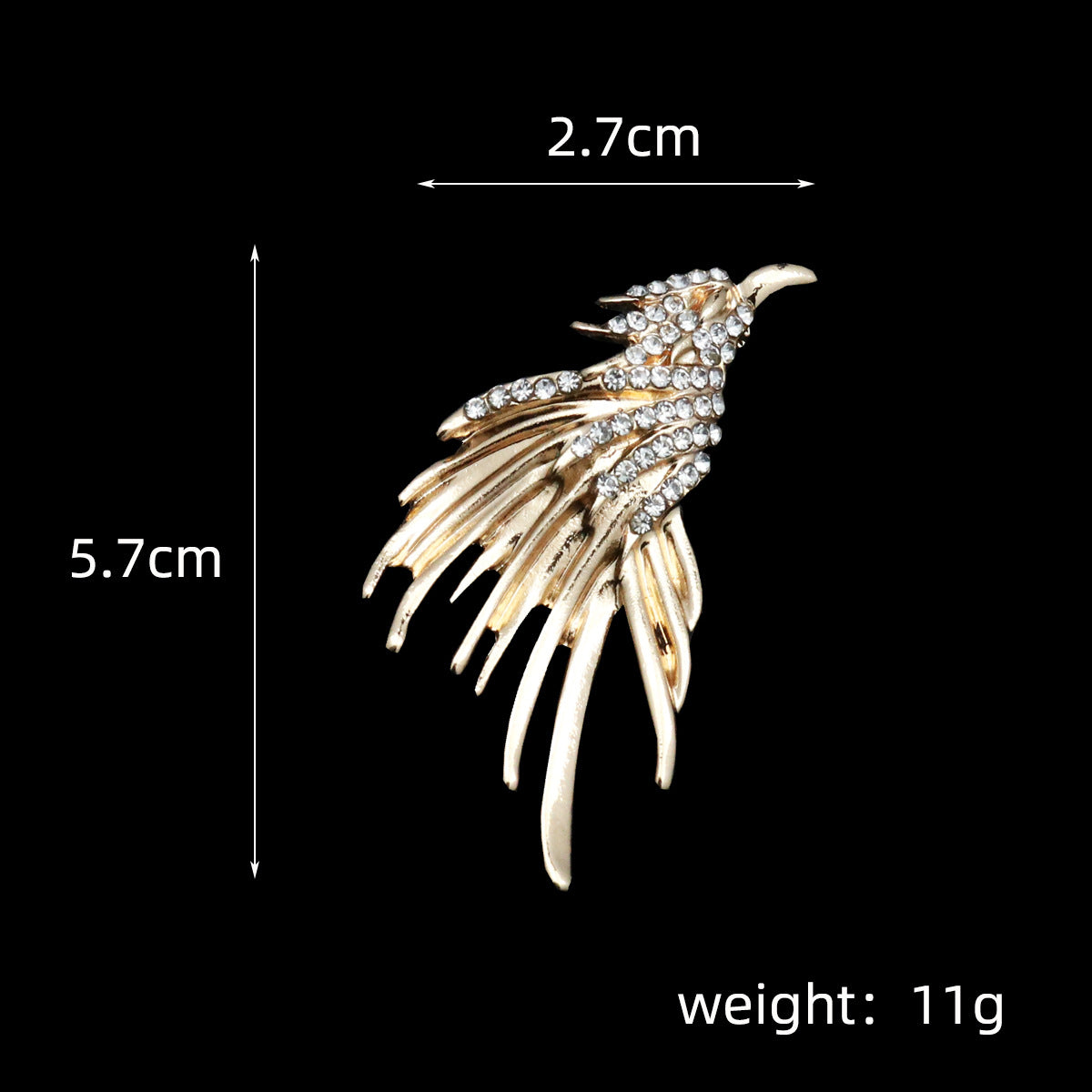 Gold and Silver Eagle Metal Brooch Badge for Men 4pcs - Lots of Buttons