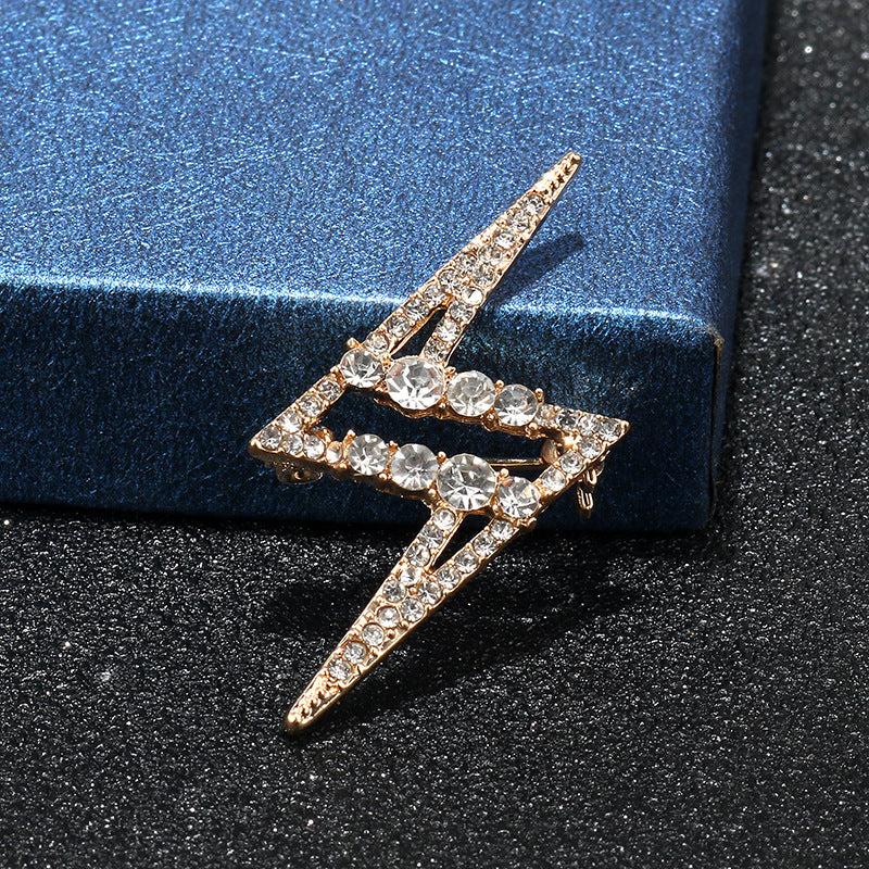 “Z” Lightning-Shaped Diamond-Inlaid Men's Brooch 4pcs - Lots of Buttons