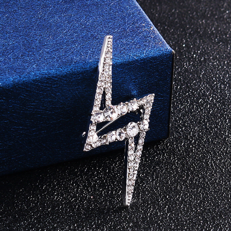 “Z” Lightning-Shaped Diamond-Inlaid Men's Brooch 4pcs - Lots of Buttons