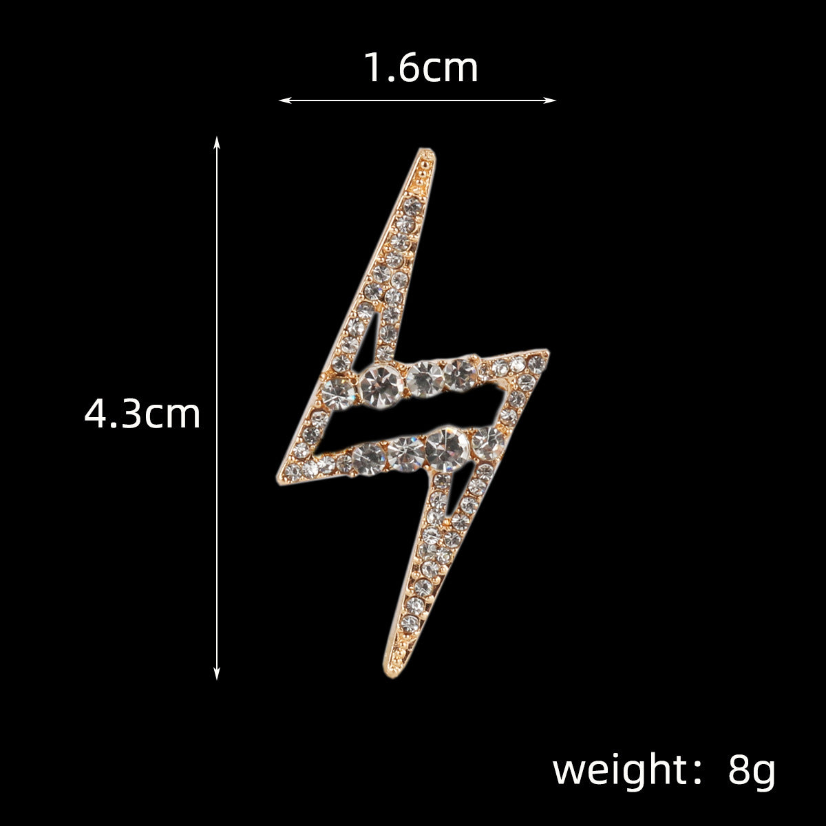 “Z” Lightning-Shaped Diamond-Inlaid Men's Brooch 4pcs - Lots of Buttons