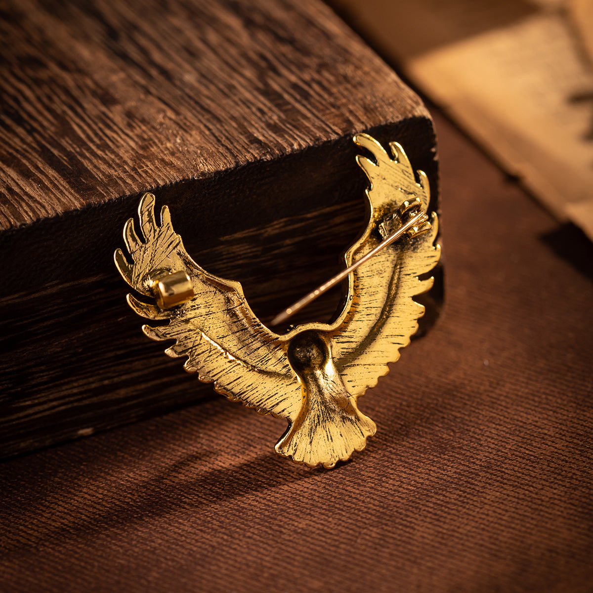 Vintage Gold Silver Retro Eagle Spread Wings Badge Brooch 3pcs - Lots of Buttons